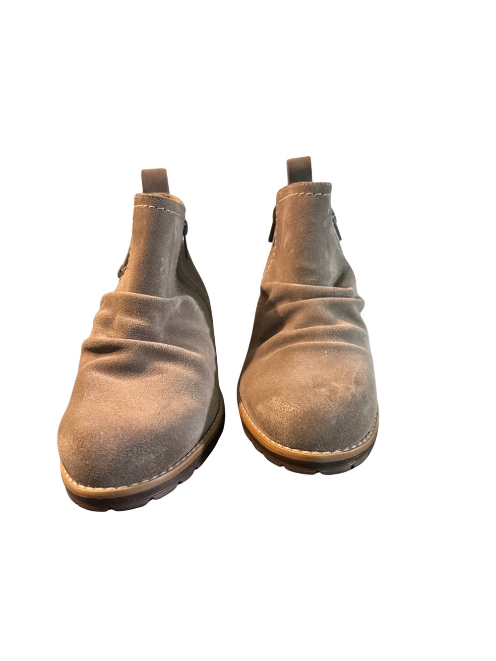 Women’s Grey Suede Chelsea Boots - Slip-On Comfort- Clarks, zipper ankles